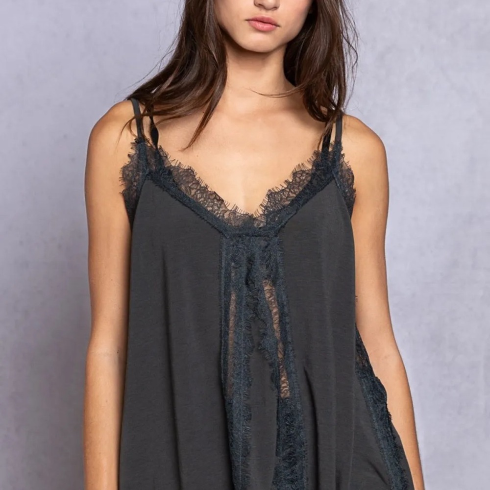 POL Black Lace Chemise Intimates